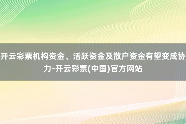 开云彩票机构资金、活跃资金及散户资金有望变成协力-开云彩票(中国)官方网站