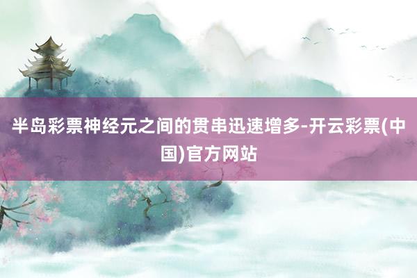 半岛彩票神经元之间的贯串迅速增多-开云彩票(中国)官方网站